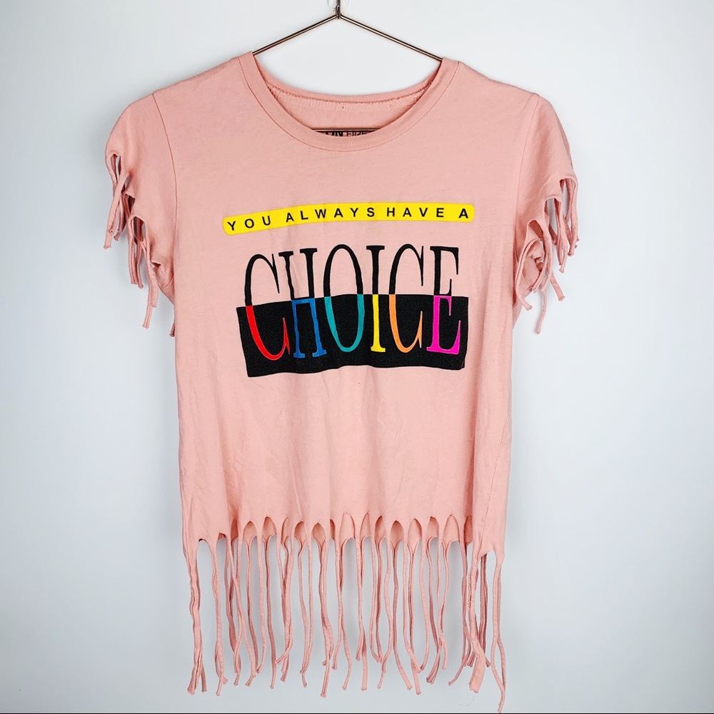 On‎ Fire Graphic Fringe Cropped Top 90s Inspired